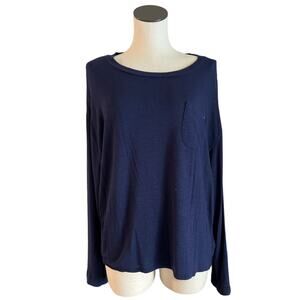 Splendid Womens Size Small Pajama Top Blue Long Sleeve Soft Cozy